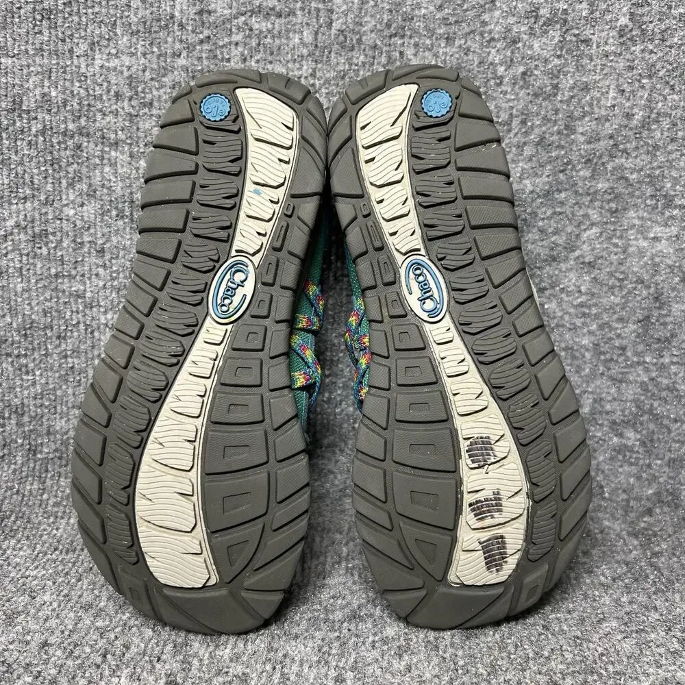 Chaco Shoes Youth Size 3 Green Teal Water Mary Jane Bungee Lace Trail Hiking